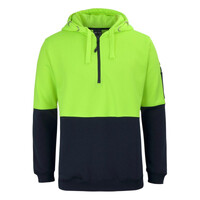 Mens Hi Vis 1/2 Zip Hoodie