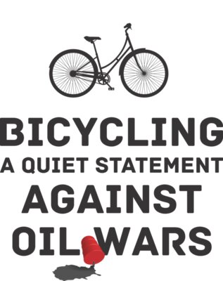 Bicycling a quiet statement against oil wars
