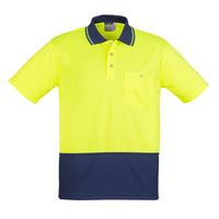 Unisex Hi Vis Basic Spliced Short Sleeve Polo
